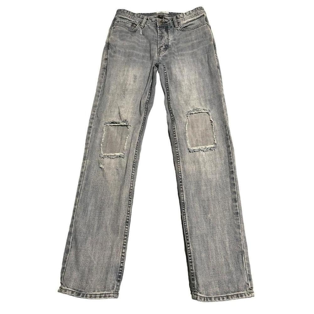 Barney Cools Jeans Mens 30x31 Light Wash Distressed Slim Denim